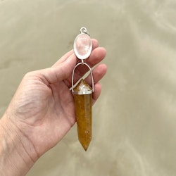 Golden Dragon- Clear Quartz with Golden Healer