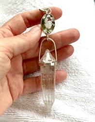 Chiron healing light- Green Amethyst with clear quartz Vogel