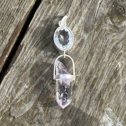 Water spirit- Clear quartz with Brandenberg Enhydro
