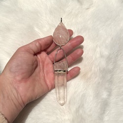 Lemurian Priestess of Love- Rose Quartz with Lemurian Laser quartz