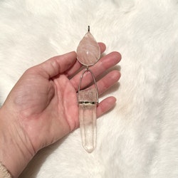Lemurian Priestess of Love- Rose Quartz with Lemurian Laser quartz