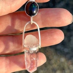 Black opal with Brandeberg Amethyst- Sheela Na Gig