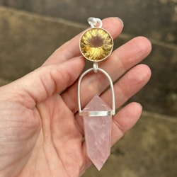 Three sun Godesses-Citrine with Rose Quartz Vogel