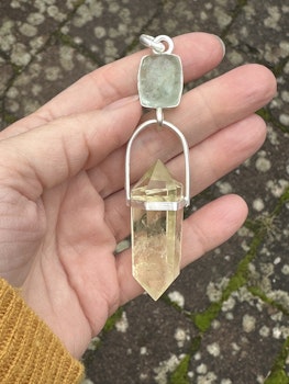 Come home to yourself- Aquamarine with double terminated Citrine