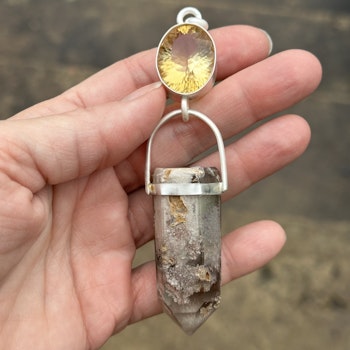 Light is your path- citrine with white Lodolite