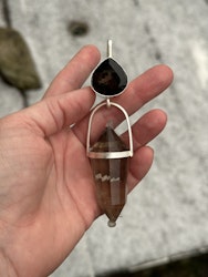 Dark Mother/Black Madonna  Smokey Quartz with Dark Citrine