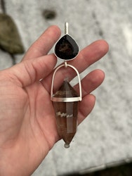 Dark Mother/Black Madonna  Smokey Quartz with Dark Citrine
