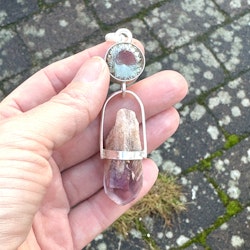 Dragons and fire  - Green Amethyst with Fire Quartz