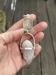 Light beings of Avalon- Golden Beryll with Amethyst Fairy Quartz