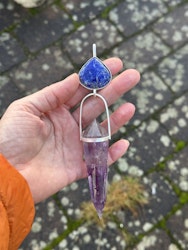 High Priestess of ancient times- Lapis Lazuli with Amethyst Vogel crystal.