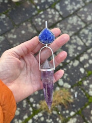 High Priestess of ancient times- Lapis Lazuli with Amethyst Vogel crystal.