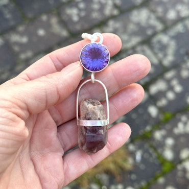 Queen of fire- Amethyst with Fire Quartz