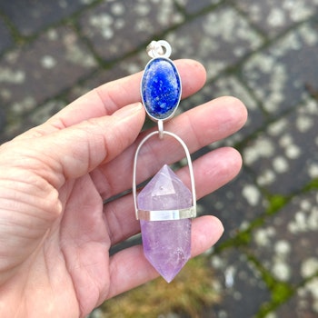 Time of the Priestess- Lapis lazuli with double terminated Amethyst