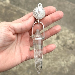 Portal of white healing light- Clear Quartz with Clear Quartz Vogel Crystal
