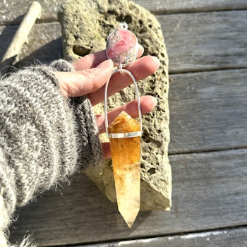 Sophia-Rhodochrosite with Golden Healer
