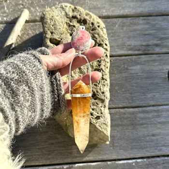 Sophia-Rhodochrosite with Golden Healer