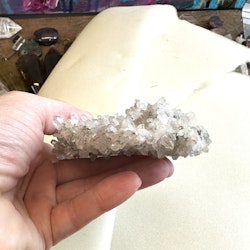 Clear quartz cluster two sided