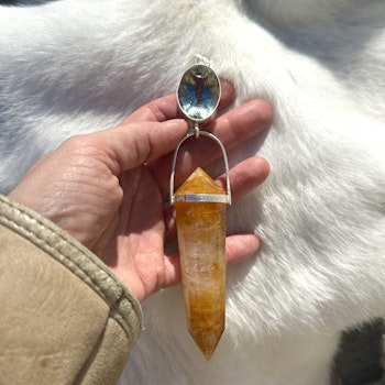 Dragon Queen- Green Amethyst with Golden Healer