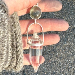 Lemurian Priestess of water- Aquamarine with Clear Quartz Vogel Crystal