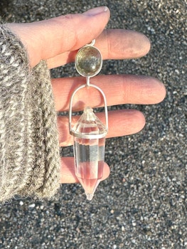 Lemurian Priestess of water- Aquamarine with Clear Quartz Vogel Crystal