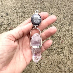 The cosmic grandmothers - Star Sapphire with amazing Brandenberg Amethyst