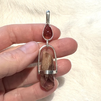 Oracle of the sacred feminine- Pink Tourmaline with Fire Quartz
