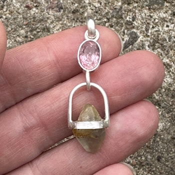Oracle of Mary Magdalene and the sisterhood of the rose- Pink Tourmaline with Raw Sapphire.