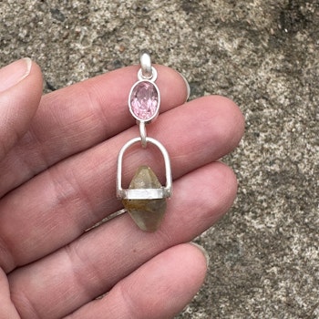 Oracle of Mary Magdalene and the sisterhood of the rose- Pink Tourmaline with Raw Sapphire.