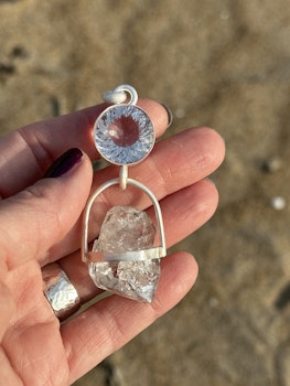 Light Portal of Diamond light- Clear Quartz with double Herkimer Diamond