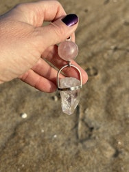 Illuminated Divine Feminine- Morganite with Brandeberg Amethyst with crystals on top