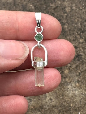 The Gate keeper-  Emerald with Raw Aquamarine Crystal