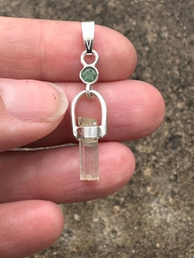 The Gate keeper-  Emerald with Raw Aquamarine Crystal