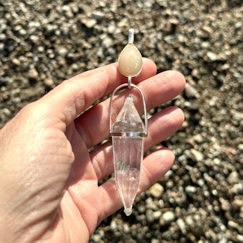 Divine feminine Matrix- White Opal with Clear Quartz Vogel Crystal
