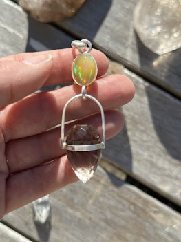 Dragon Egg- Velo Opal with Smokey quartz