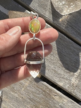 Dragon Egg- Velo Opal with Smokey quartz