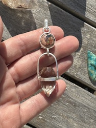 Reawakening and rebirth of the fairy kingdom- Fire opal in matrix with quartz dragon egg