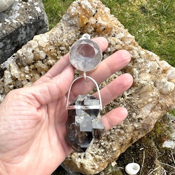 Light portal of Transmutation -Clear Quartz with a golden shimmer of citrine with elestial quartz