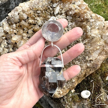 Light portal of Transmutation -Clear Quartz with a golden shimmer of citrine with elestial quartz