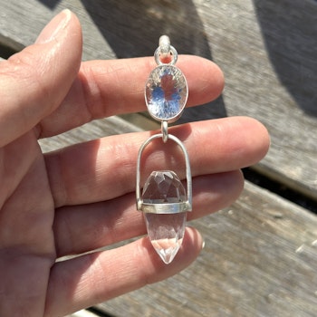 White light portal dragon-  Clear quartz with clear quartz egg.
