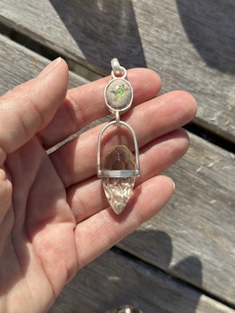 Fenix rising- Mexican Fire Opal in Matrix with Citrine Dragon Egg.