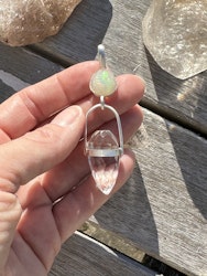White opal with clear quartz dragon egg.