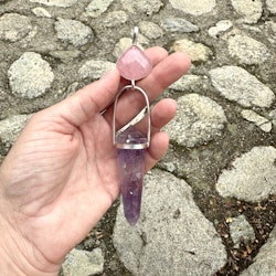 Spiritual love, Divine Femenine-  Morganite with Amethyst Vogel