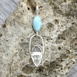 water Dragon- Larimar with Clear Quartz Dragon Egg