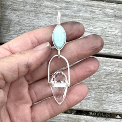 water Dragon- Larimar with Clear Quartz Dragon Egg