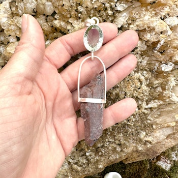 Soul of Mother Earth  guarded by Dragons, Birthing the new- Green Amethyst with naturally double terminated Dragon Blood Lemurian