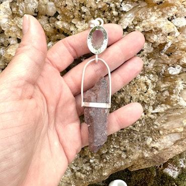 Soul of Mother Earth  guarded by Dragons, Birthing the new- Green Amethyst with naturally double terminated Dragon Blood Lemurian