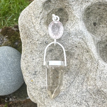 Queen of the magical forest- Faceted Morganite with inclusions with champagne Citrine.
