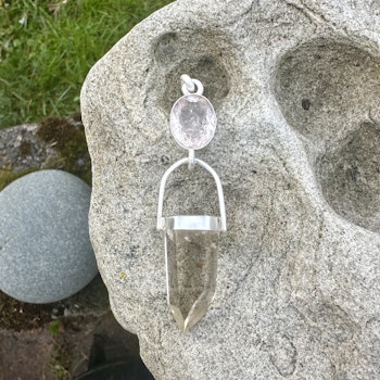 Queen of the magical forest- Faceted Morganite with inclusions with champagne Citrine.