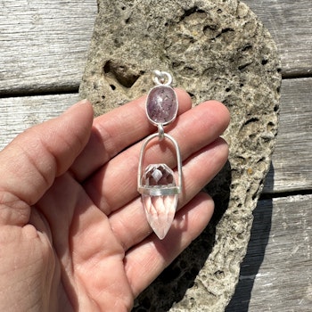 Dragon of Master healing- Super seven with clear quartz dragon egg-