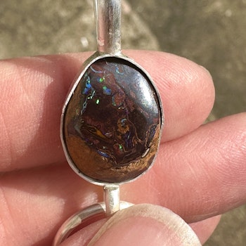 Dragon of the five elements- Boulder Opal with clear Quartz Dragon egg